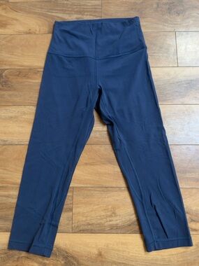 Lululemon Align Crop Leggings Size 4 Blue High Rise Yoga Athletic Pants Gym Run